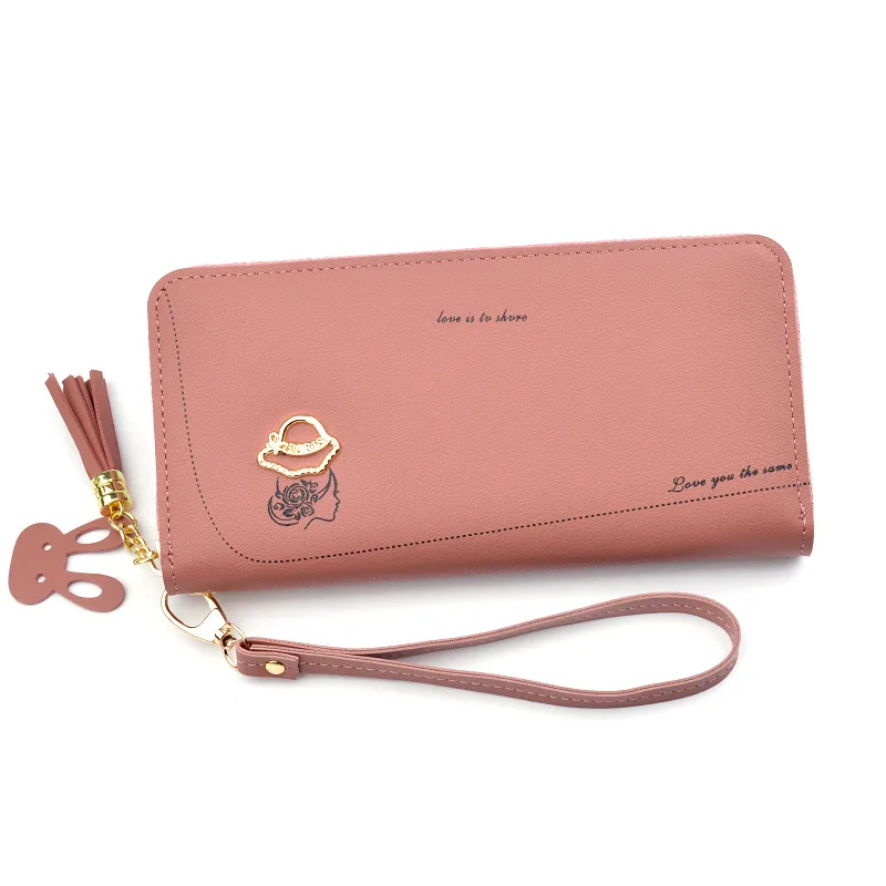 Fashion Cartoon Printing Letter Tassel lady's long zipper wallet with large capacity Detachable wristband Beautiful princess
Fashion Cartoon Printing Letter Tassel lady's long zipper wallet with large capacity Detachable wristband Beautiful princess