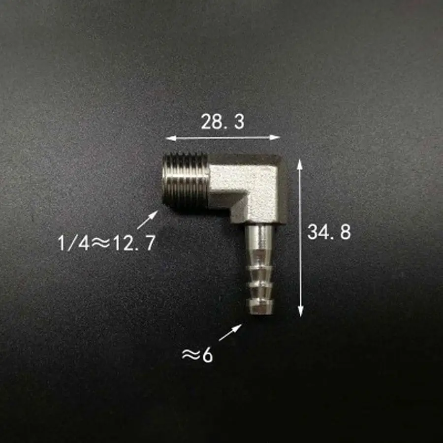 DN8 1/4" BSP Male Fit 6mm ID Hose Elbow Hose Barb Fitting Hosetail Nickel Plated Brass Pipe Fitting Connector Adapter
DN8 1/4" BSP Male Fit 6mm ID Hose Elbow Hose Barb Fitting Hosetail Nickel Plated Brass Pipe Fitting Connector Adapter