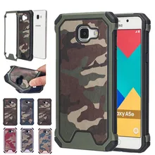 Navy Camouflage Hybrid Armor Shockproof Cover Case For Samsung Galaxy 2016 A3 A310 / A5 A510 / A7 A710 Tough Protective Cases