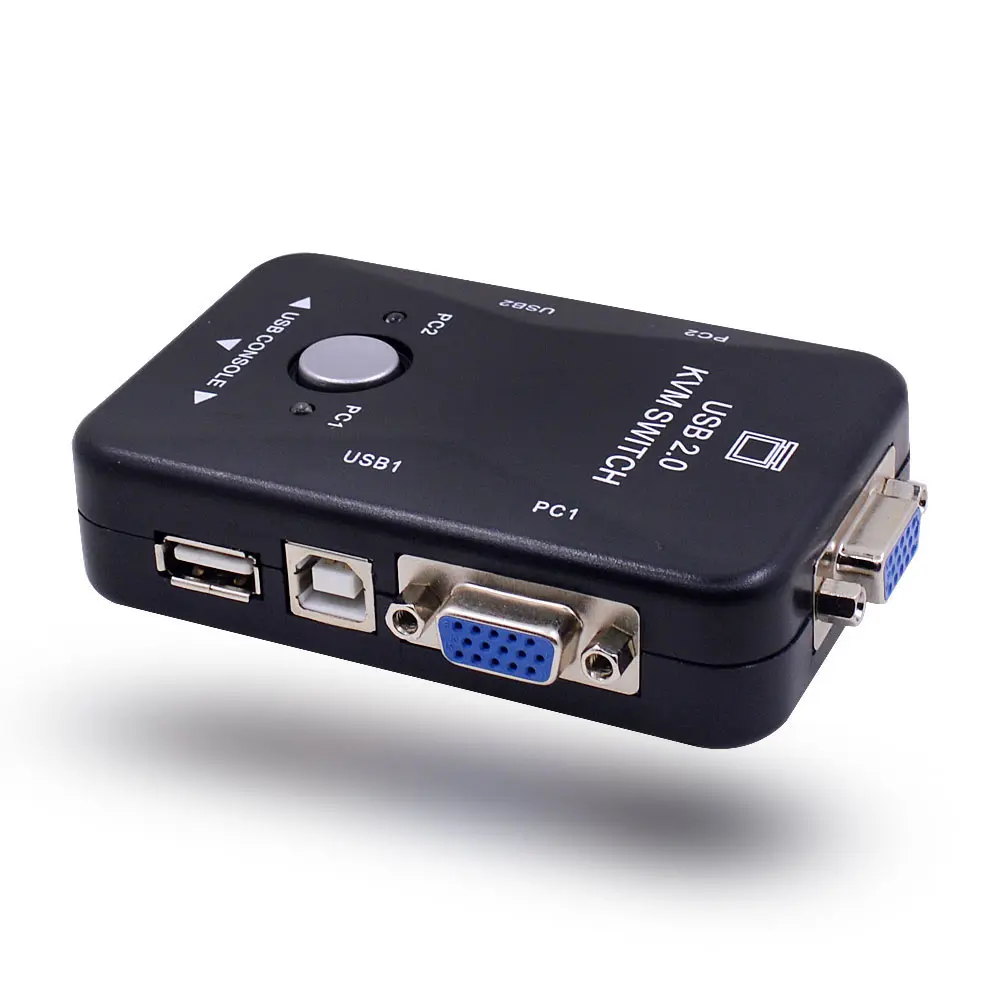 Ingelon USB Hub 2 Port USB 2.0 KVM VGA Switch Box And Cables for 2 PC Printer Mouse Keyboard Monitor Dropshipping USB Adapter (1)