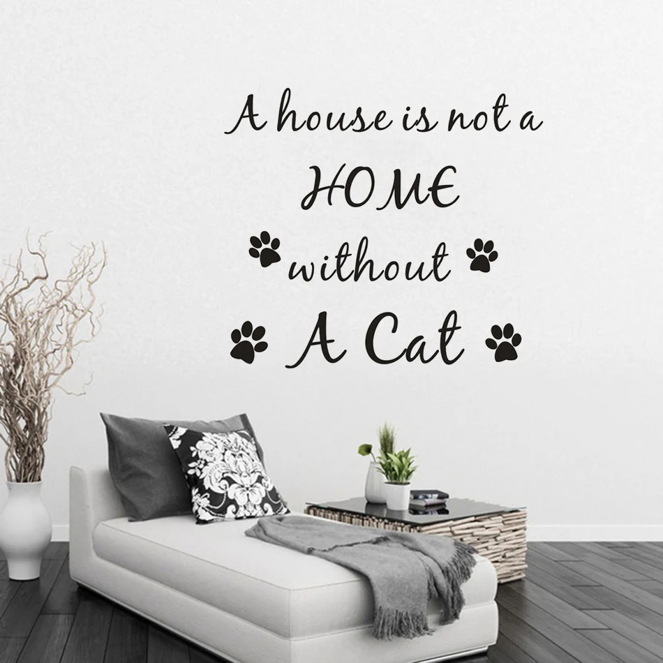 Cats Lettering Home Decoration A house is not a home without a cat Quote Wall Sticker Removable Pets Cat Paws Wall Decals AZ487
Cats Lettering Home Decoration A house is not a home without a cat Quote Wall Sticker Removable Pets Cat Paws Wall Decals AZ487