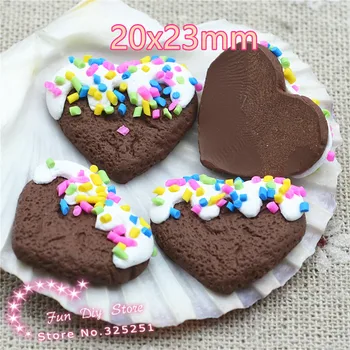 20PCS 20X23mm Dark brown polymer clay heart cake candy cabochons|Baked Polymer Clay Fake Food Miniatures R1025-3
20PCS 20X23mm Dark brown polymer clay heart cake candy cabochons|Baked Polymer Clay Fake Food Miniatures R1025-3