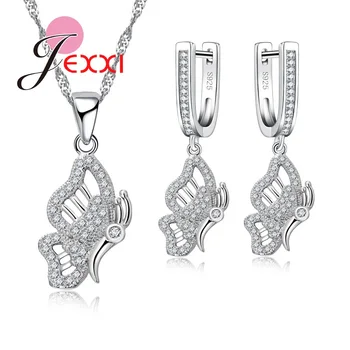Butterfly Jewelry Sets Brand Design Fashion Women Cubic Zircon Rhinestone 925 Sterling Silver Necklace Earrings Brides Set
Butterfly Jewelry Sets Brand Design Fashion Women Cubic Zircon Rhinestone 925 Sterling Silver Necklace Earrings Brides Set