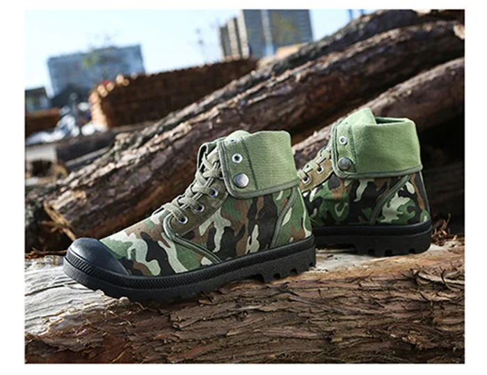 Merkmak Canvas Shoes Men Boots Leisure High Top Ankle for Male Flats Footwear Casual Spring Autumn Camouflage Blue Wholesale 23