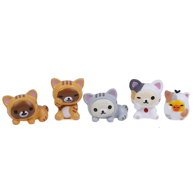 5pcs /set Lovely Cat Rilakkuma Cosplay Mini Cat PVC Action Figures Toys Moss Bonsai Small Landscape Animals Model Decoration Toy
5pcs /set Lovely Cat Rilakkuma Cosplay Mini Cat PVC Action Figures Toys Moss Bonsai Small Landscape Animals Model Decoration Toy