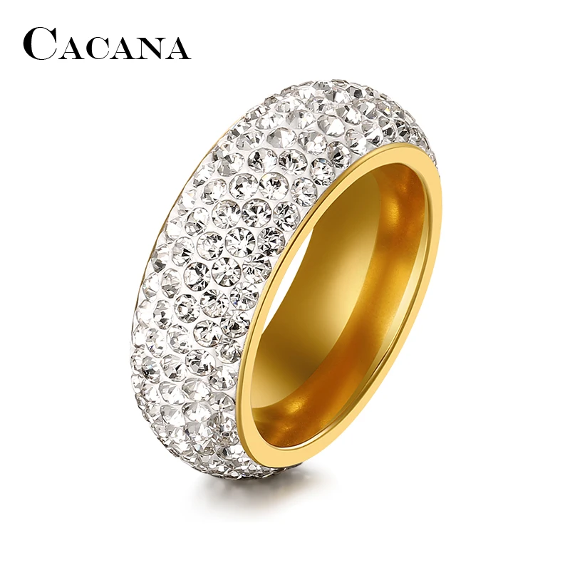 CACANA Stainless Steel Rings For Women Cubic Zirconia Wedding Ring Fashion Jewelry Wholesale NO.R192 193
CACANA Stainless Steel Rings For Women Cubic Zirconia Wedding Ring Fashion Jewelry Wholesale NO.R192 193