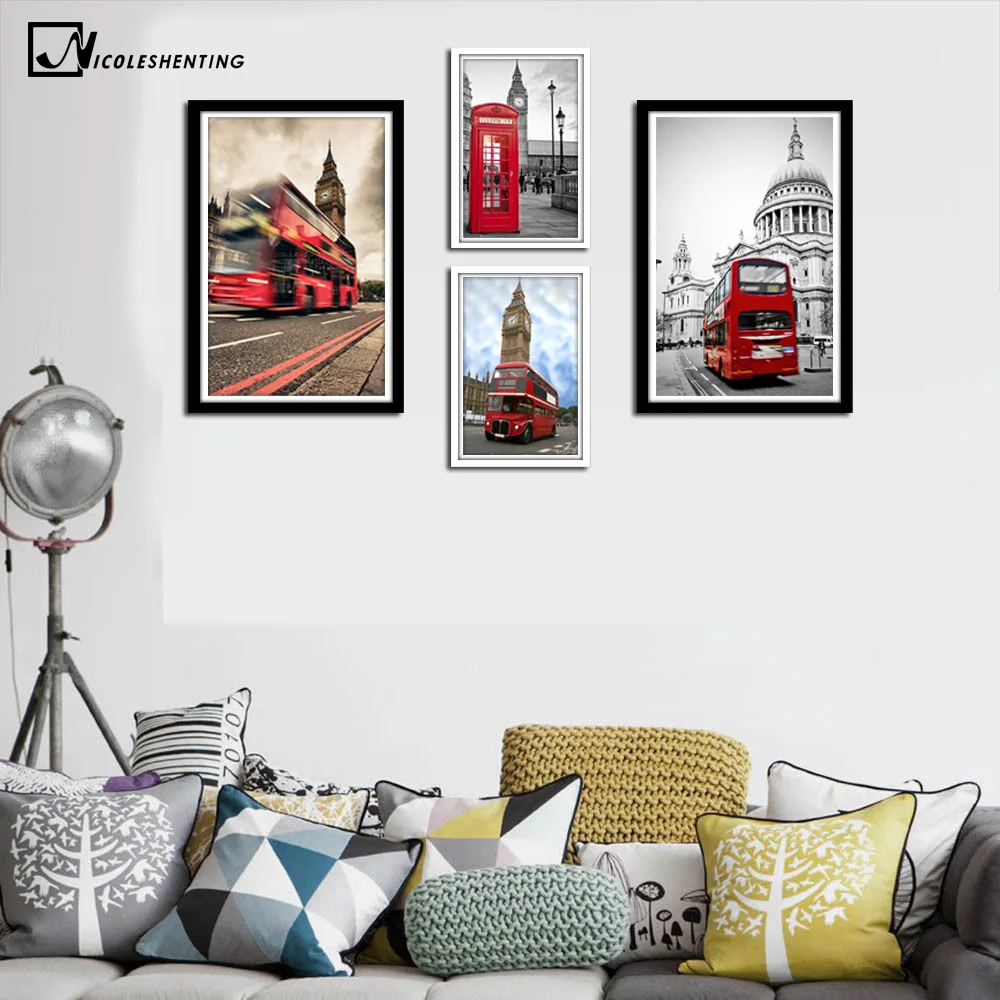 NICOLESHENTING Red London Bus Big Ben Art Canvas Poster Painting Cityscape Wall Picture Print Modern Home Office Room Decoration
NICOLESHENTING Red London Bus Big Ben Art Canvas Poster Painting Cityscape Wall Picture Print Modern Home Office Room Decoration