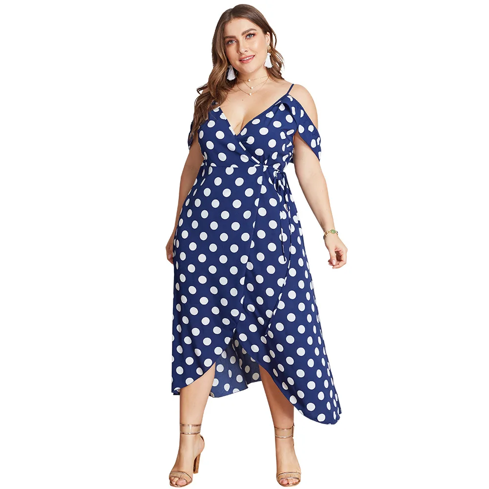 Polka Dot Plus Size Dress 2019 Sexy Backless Slip Party Dress Big Size Blue Bandage Long Dress Summer Beach Dress Women Tunic
Polka Dot Plus Size Dress 2019 Sexy Backless Slip Party Dress Big Size Blue Bandage Long Dress Summer Beach Dress Women Tunic