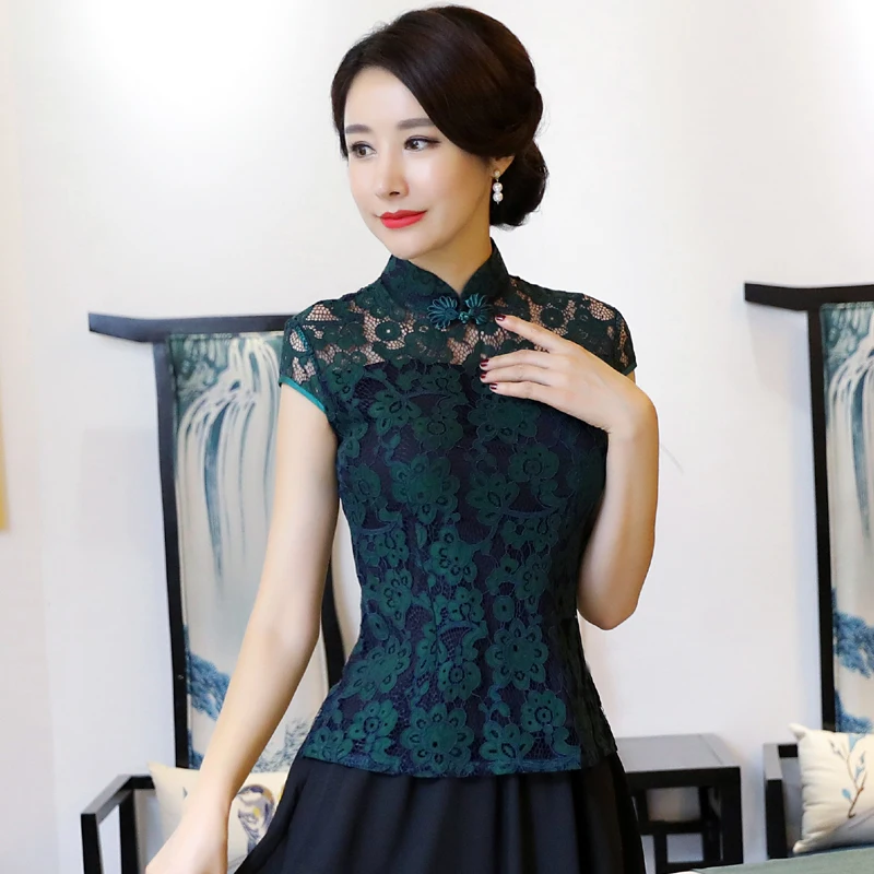 Black Summer Womens Lace Shirt Tops Traditional Chinese Style Blouse Lady Mandarin Collar Mujer Camisa New Top Size S M L XL XXL
Black Summer Womens Lace Shirt Tops Traditional Chinese Style Blouse Lady Mandarin Collar Mujer Camisa New Top Size S M L XL XXL