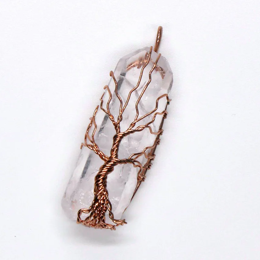 Trendy-beads Gorgeous Rose Gold Color Wire Wrapped Tree of Life Irregular Shape Rock Crystal Pendant
Trendy-beads Gorgeous Rose Gold Color Wire Wrapped Tree of Life Irregular Shape Rock Crystal Pendant