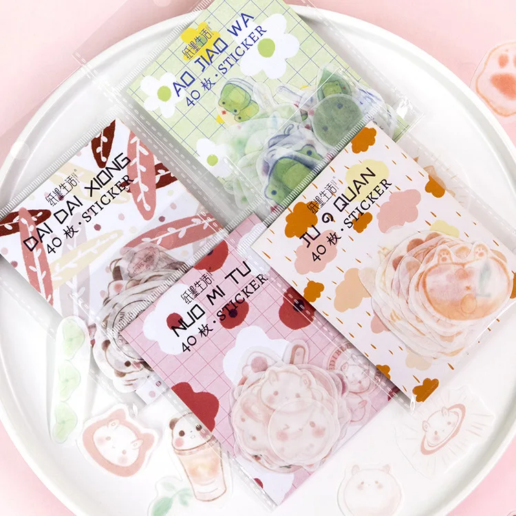 40pcs/pack Cartoon Rabbit/Bear/Frog/Dog Decorative Sticker DIY Scrapbooking Planner diary album Stickers escolar
40pcs/pack Cartoon Rabbit/Bear/Frog/Dog Decorative Sticker DIY Scrapbooking Planner diary album Stickers escolar