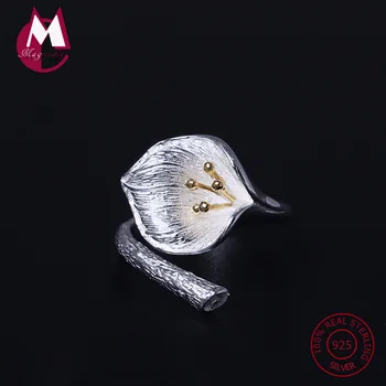 NEW 925 Sterling Silver Rings For Women Handemade Adjustable Engagement Ring Original Calla Lily Flowers Ring Fine Jewelry YR29
NEW 925 Sterling Silver Rings For Women Handemade Adjustable Engagement Ring Original Calla Lily Flowers Ring Fine Jewelry YR29