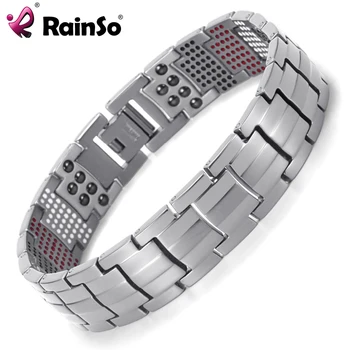 

Rainso Men Jewelry Healing magnetic Bangle Balance Health Bracelet Titanium Bracelets Special Design for Male 2020