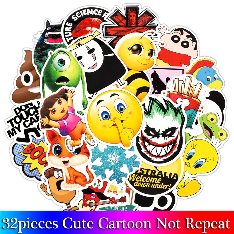 32PCS Mixed Anime Stickers Funny JDM Kids Toy Sticker For DIY Luggage Laptop Skateboard Motorcycle Phone Waterproof Sticker
32PCS Mixed Anime Stickers Funny JDM Kids Toy Sticker For DIY Luggage Laptop Skateboard Motorcycle Phone Waterproof Sticker