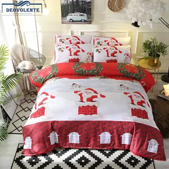 2/3/Pcs Bedding Sets Santa Claus Christmas Tree Printed Polyester Duvet Cover Pillowcase Comforter Bedding Sets For Children 
2/3/Pcs Bedding Sets Santa Claus Christmas Tree Printed Polyester Duvet Cover Pillowcase Comforter Bedding Sets For Children