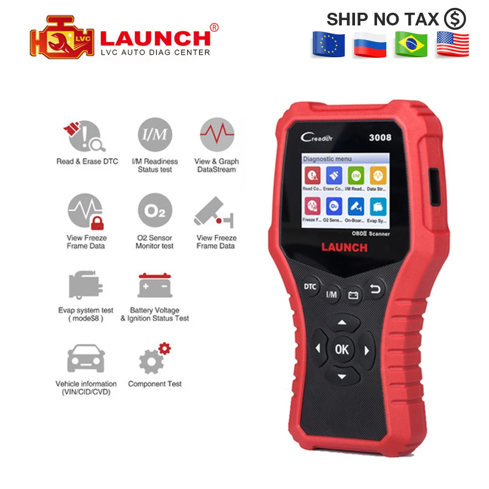 LAUNCH Creader 3008 Scanner support full obd2 + Battery tester function CR3008 OBDII code reader OBD diagnostic tool free update
LAUNCH Creader 3008 Scanner support full obd2 + Battery tester function CR3008 OBDII code reader OBD diagnostic tool free update