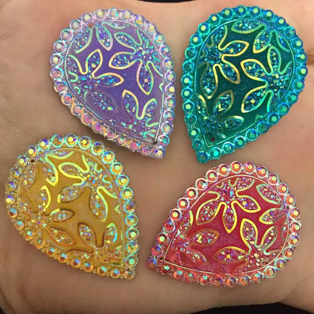 HOT 4PCS 30mm*40mm AB Drop Resin Flatback Rhinestone flower Wedding Buttons 2 Hole K17
HOT 4PCS 30mm*40mm AB Drop Resin Flatback Rhinestone flower Wedding Buttons 2 Hole K17