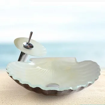 New Bathroom Glass Wash Basin Bathroom Hot-colored Scallop shell glass Art Basin Wash Basin glass bath sink LW0228410
New Bathroom Glass Wash Basin Bathroom Hot-colored Scallop shell glass Art Basin Wash Basin glass bath sink LW0228410