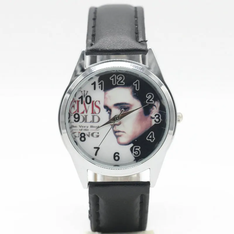 Бесплатная доставка мужские женские детские Elvis Presley Мультяшные милые часы