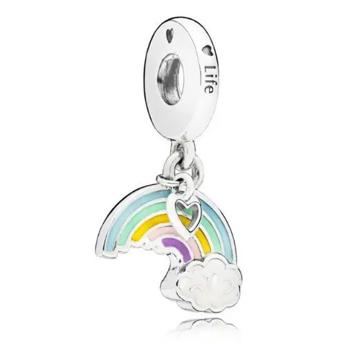 925 Sterling Silver Bead Charm Enamel Rainbow Of Love Heart Engraved Life Pendant Beads Fit Pandora Bracelet & Necklace Jewelry
925 Sterling Silver Bead Charm Enamel Rainbow Of Love Heart Engraved Life Pendant Beads Fit Pandora Bracelet & Necklace Jewelry