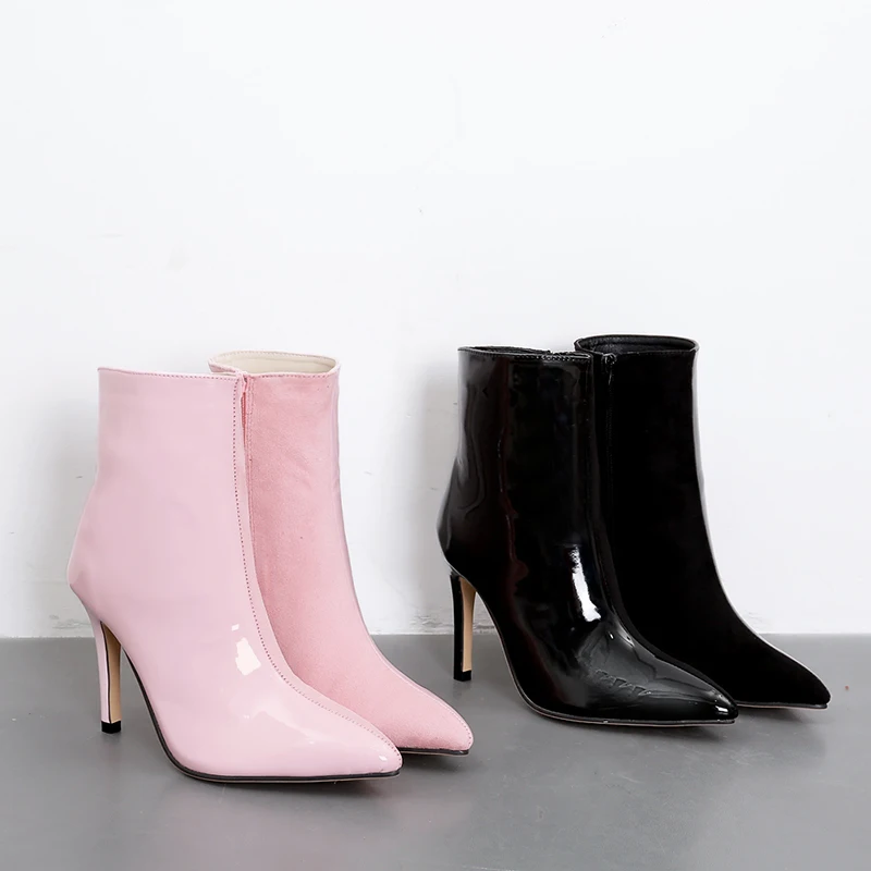 Suede Leather Pink Boots Women Patchwork Ankle Boots high heels Shoes Woman zip pointed toe boots Winter ladies Booties Black
Suede Leather Pink Boots Women Patchwork Ankle Boots high heels Shoes Woman zip pointed toe boots Winter ladies Booties Black