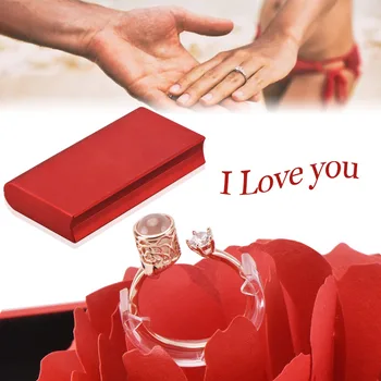 2019 Wedding Rose decoration Exquisite High Quality gift box with charm AAA zircon ring 100 language i love you Festival Gift
2019 Wedding Rose decoration Exquisite High Quality gift box with charm AAA zircon ring 100 language i love you Festival Gift