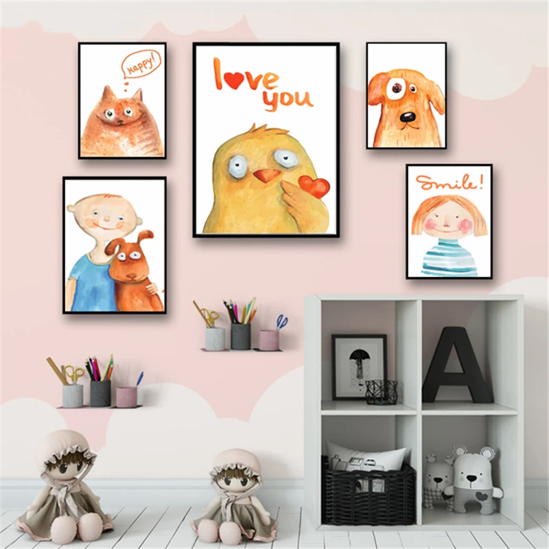 FOOCAME-Penguin-Rabbit-Pig-Cat-Sheep-Bear-Watercolor-Posters-and-Prints-Art-Canvas-Painting-Home-Decor.jpg_640x640