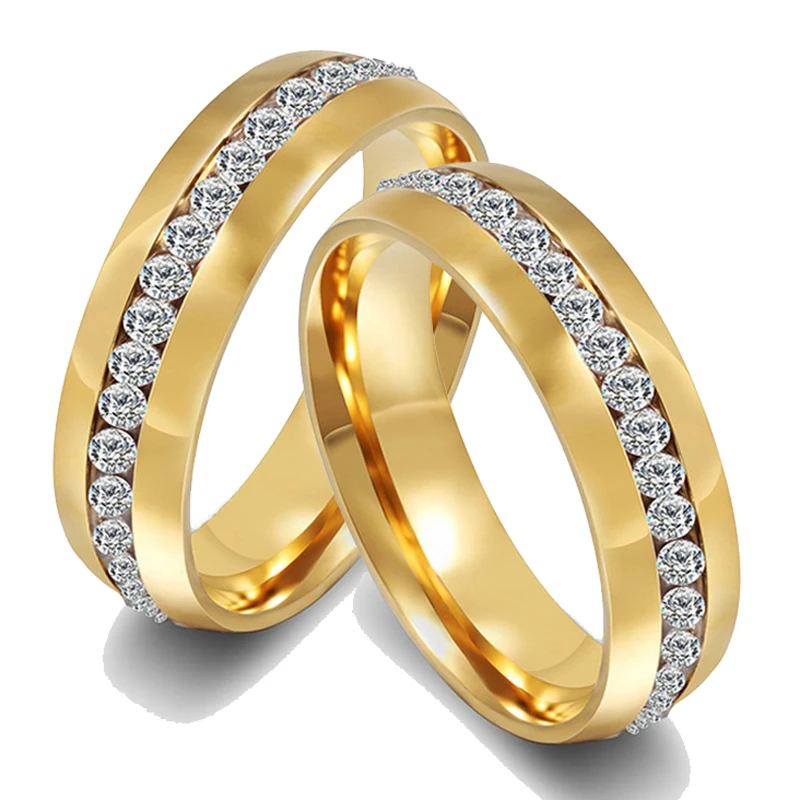 Never Fade Stainless Steel Crystal Stone Ring Titanium Steel Engagement Wedding Ring
Never Fade Stainless Steel Crystal Stone Ring Titanium Steel Engagement Wedding Ring