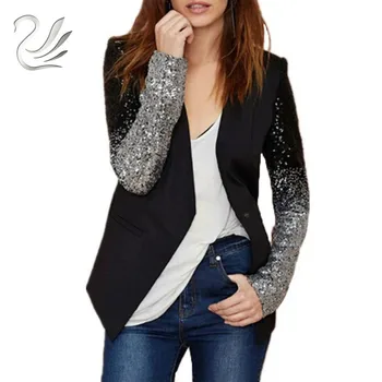 Women Coat 2019 Fashion Formal Blazers Suit Spring Long Sleeve Lapel Gradient Patchwork Black Silver Bling Sequined Lady Clothe
Women Coat 2019 Fashion Formal Blazers Suit Spring Long Sleeve Lapel Gradient Patchwork Black Silver Bling Sequined Lady Clothe