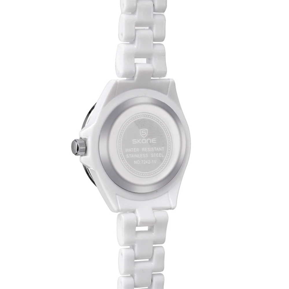 SKONE женские часы лучший бренд роскошные повседневные кварцевые керамические