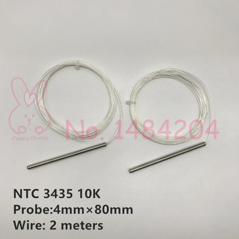 NTC 3435 10K Thermistor Temperature Sensor 10K OHM Probe 4mm*80mm Max. 150C for STC-1000
NTC 3435 10K Thermistor Temperature Sensor 10K OHM Probe 4mm*80mm Max. 150C for STC-1000