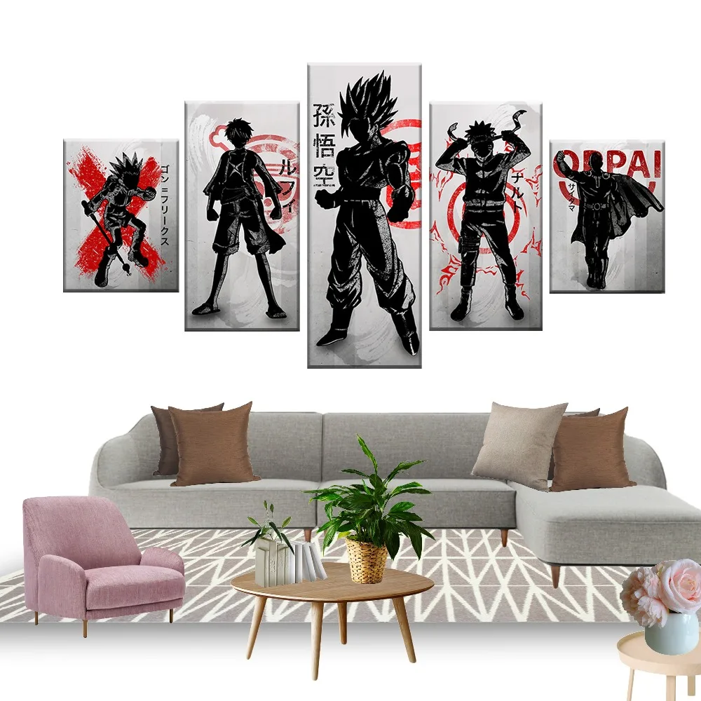 5 Piece Anime Manga Cartoon Characters Artwork Canvas Paintings Dragon Ball One Piece Goku Naruto Luffy Wall Art for Home Decor 
5 Piece Anime Manga Cartoon Characters Artwork Canvas Paintings Dragon Ball One Piece Goku Naruto Luffy Wall Art for Home Decor