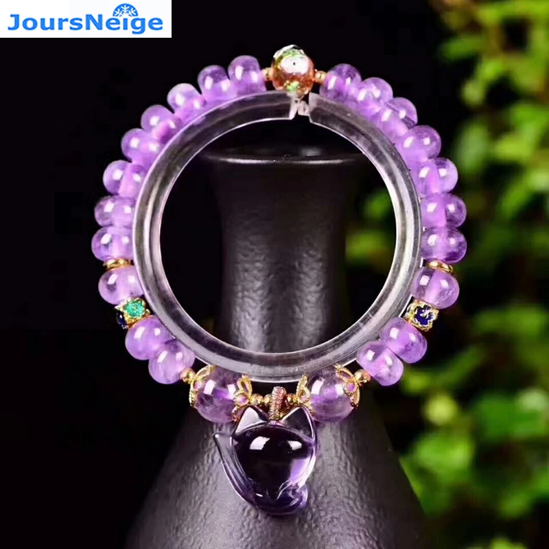 Fine Lavender Purple Natural Crystal Bracelets Fox Pendant Evil Spirits Help Marriage Lucky for Women Girl Gift Bracelet Jewelry
Fine Lavender Purple Natural Crystal Bracelets Fox Pendant Evil Spirits Help Marriage Lucky for Women Girl Gift Bracelet Jewelry