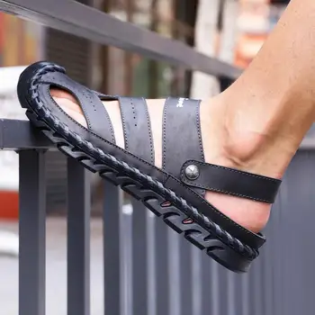 20 Summer New Rome Men Sandals Soft Leather Sandals Flats Walking Lazy Shoes Beach Outdoor Men Casual Shoes Gladiator Flip Flop
20 Summer New Rome Men Sandals Soft Leather Sandals Flats Walking Lazy Shoes Beach Outdoor Men Casual Shoes Gladiator Flip Flop