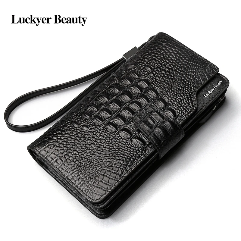 LUCKYER BEAUTY Crocodile Pattern Men's Wallets Hasp Design Male Purse Genuine Leather Wallet Long Men's Day Clutch Card Holder
LUCKYER BEAUTY Crocodile Pattern Men's Wallets Hasp Design Male Purse Genuine Leather Wallet Long Men's Day Clutch Card Holder