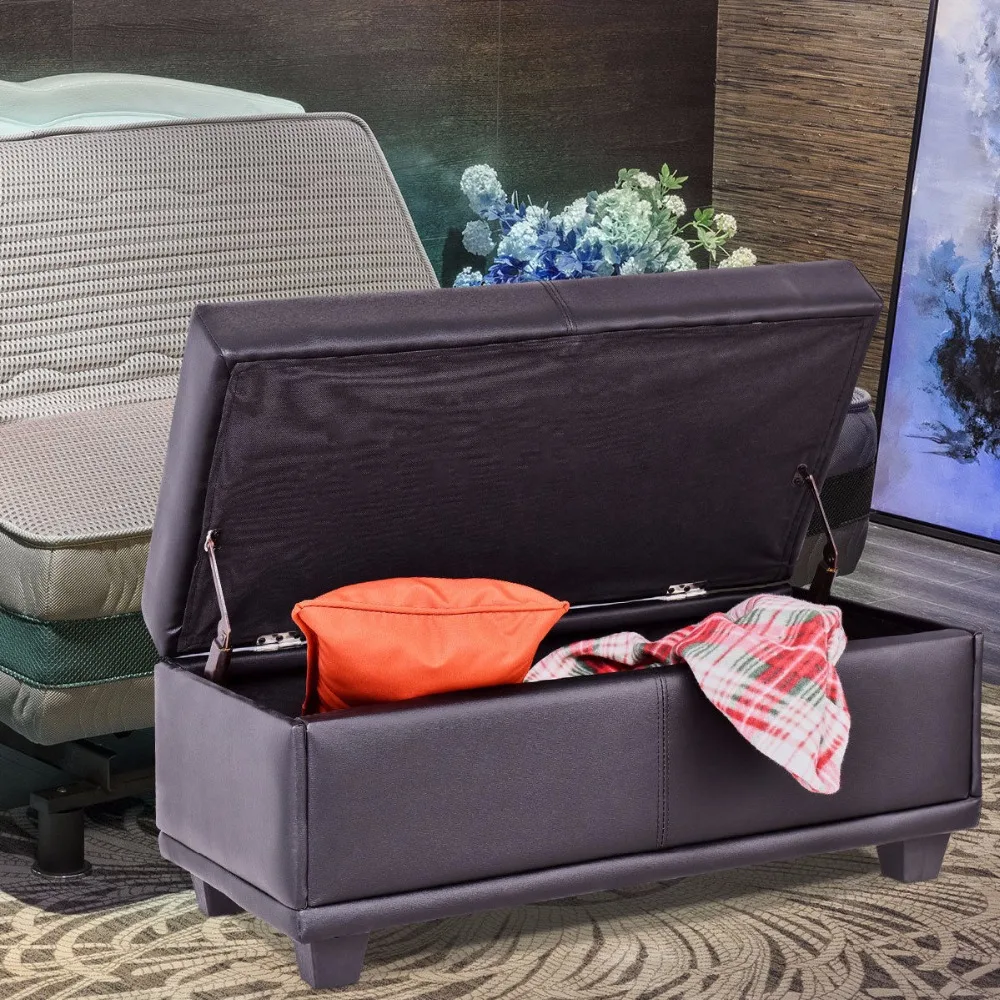 Giantex 31" Storage Ottoman Bench Ottoman Footstool PVC leather Seat Box Black Living Room Furniture HW57521
Giantex 31" Storage Ottoman Bench Ottoman Footstool PVC leather Seat Box Black Living Room Furniture HW57521
