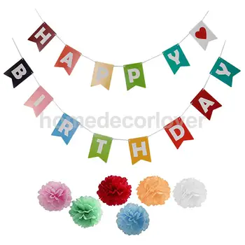 Colorful Happy Birthday Banner Garland Paper Pom Poms Flower Kids Adults Birthday Party Photo Backdrop DIY Hanging Decoration
Colorful Happy Birthday Banner Garland Paper Pom Poms Flower Kids Adults Birthday Party Photo Backdrop DIY Hanging Decoration