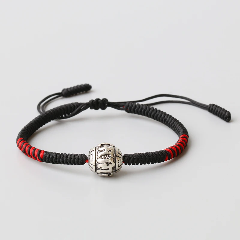 Tibetan Buddhist Handmade Knots Lucky Rope Bracelet With Tibetan Silver OM Charm Size Adjustable Protective Amulet
Tibetan Buddhist Handmade Knots Lucky Rope Bracelet With Tibetan Silver OM Charm Size Adjustable Protective Amulet