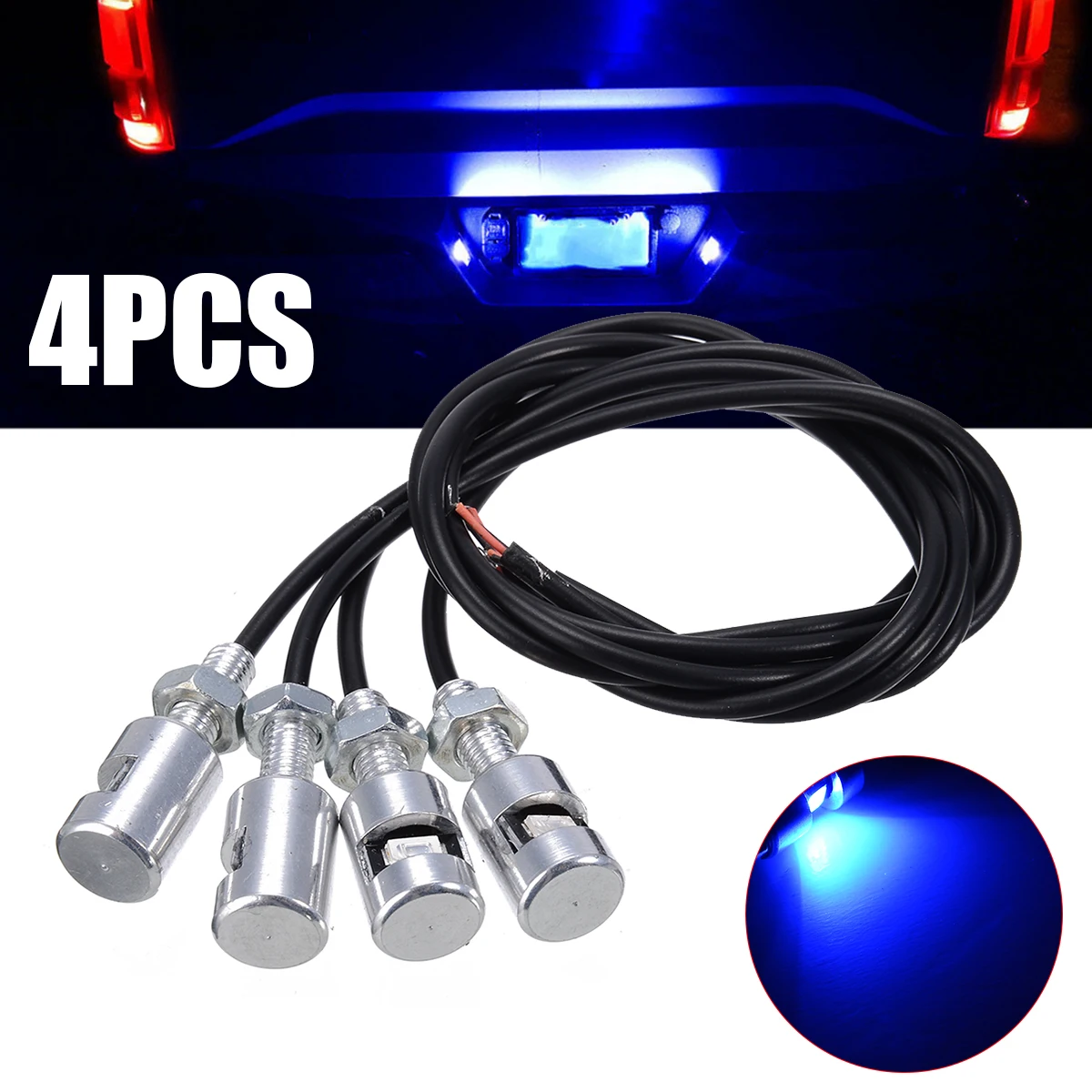 4pcs Blue LED Car License Number Plate Screw Bolt Light 12V 2 Wires Motorcycle Nut Lamp Bulb
4pcs Blue LED Car License Number Plate Screw Bolt Light 12V 2 Wires Motorcycle Nut Lamp Bulb