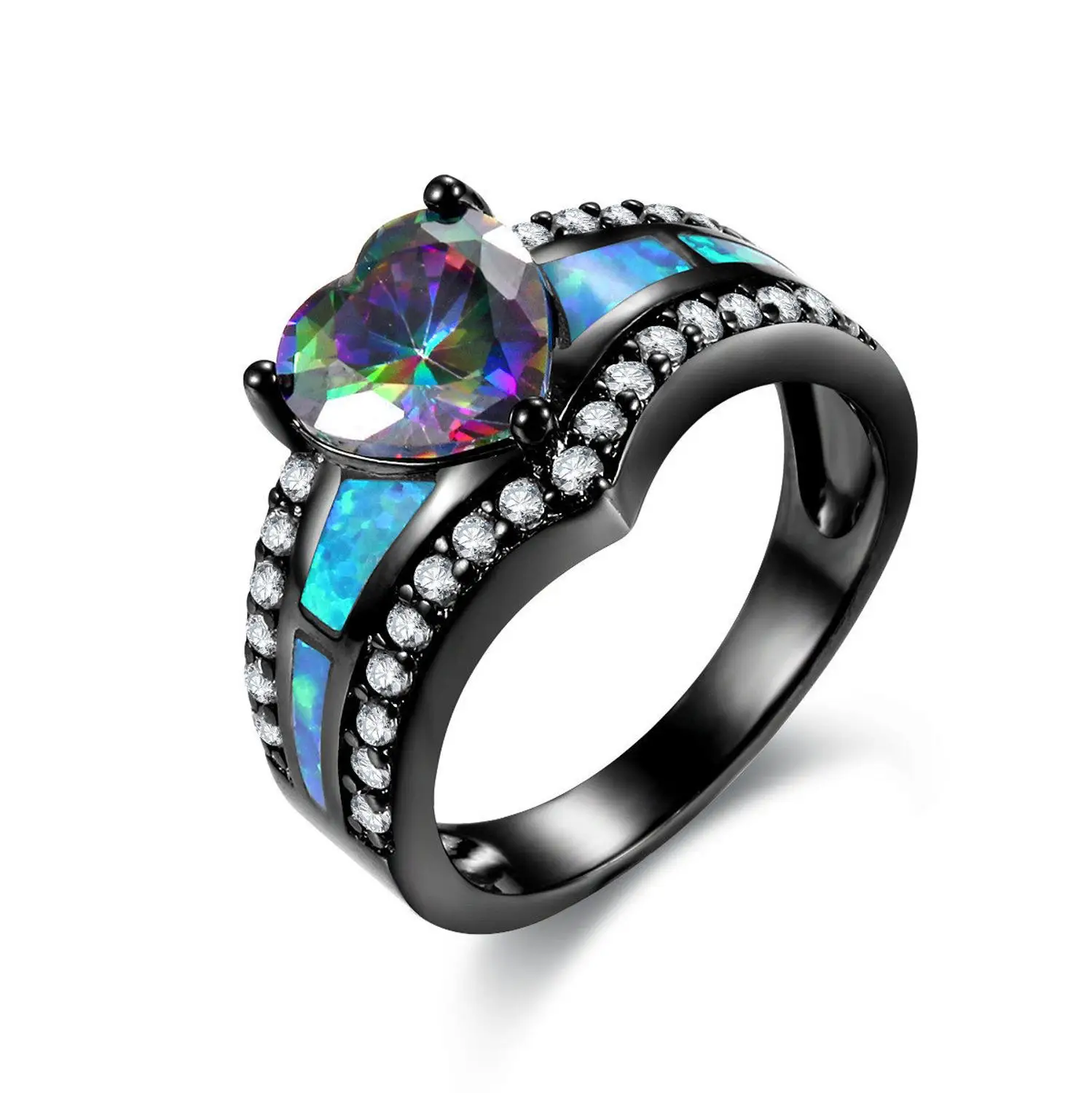 Dark Black Gothic Style Lab Blue Opal Ring Sets With Heart Rainbow For Women Drop Shipping
Dark Black Gothic Style Lab Blue Opal Ring Sets With Heart Rainbow For Women Drop Shipping
