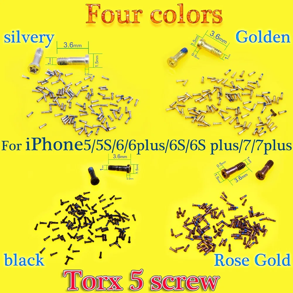 JCD 200pcs Back Cover Screw for iPhone 6 6S Plus New Bottom Dock Connector Five Star Pentalobe Screws For iPhone 5 5S
JCD 200pcs Back Cover Screw for iPhone 6 6S Plus New Bottom Dock Connector Five Star Pentalobe Screws For iPhone 5 5S