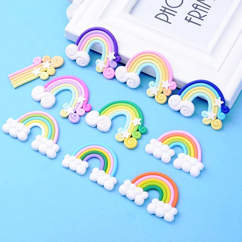 2pcs Soft Pottery Rainbow DIY Hair Clip Jewelry Decoratio Toys Model Resin Polymer Clay Color Stars Clouds Rainbow Accessories
2pcs Soft Pottery Rainbow DIY Hair Clip Jewelry Decoratio Toys Model Resin Polymer Clay Color Stars Clouds Rainbow Accessories
