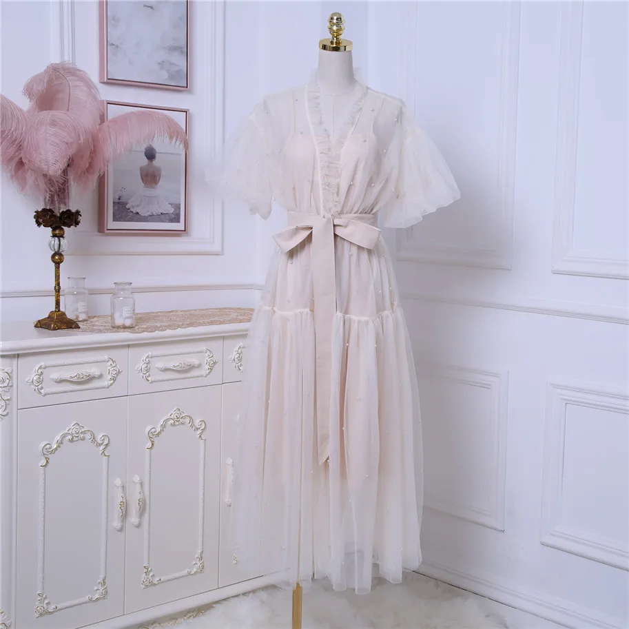 2019 Luxury style Women Beautiful Spaghetti Strap Under dress + Short Sleeves Mesh Bead Long Dress Female Dresses A107
2019 Luxury style Women Beautiful Spaghetti Strap Under dress + Short Sleeves Mesh Bead Long Dress Female Dresses A107