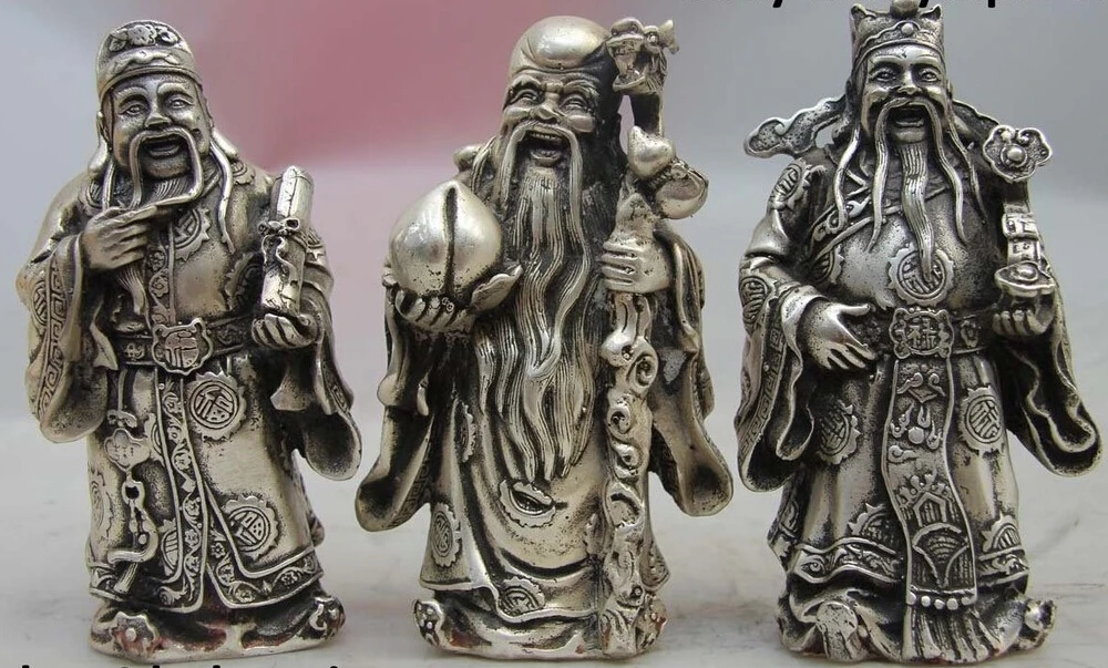 R0722 Details about 6" China Tibet Silver Buddhism Ruyi Blessing Fu Lu Shou God Buddha set Statue
R0722 Details about 6" China Tibet Silver Buddhism Ruyi Blessing Fu Lu Shou God Buddha set Statue
