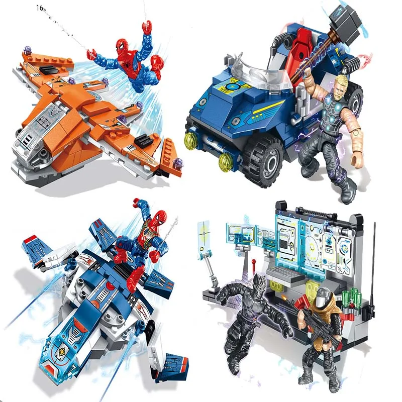 691pcs New arrival Marvel DC Avengers Super Hero Spider-Man Thor Black Panther Figures Building Blocks Toys For children Gifts
691pcs New arrival Marvel DC Avengers Super Hero Spider-Man Thor Black Panther Figures Building Blocks Toys For children Gifts