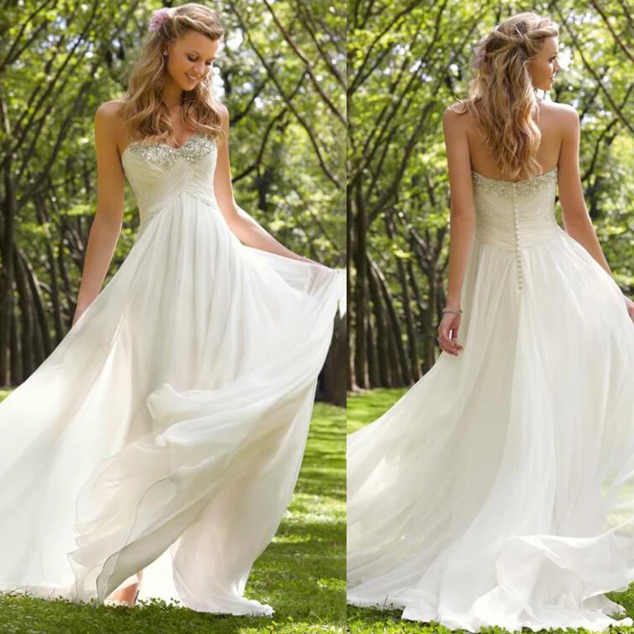 Soft Chiffon Strapless Beading Crystal Pleat A-line Wedding Dress with Backless Button Sweep Train Bridal Dress vestido de novia
Soft Chiffon Strapless Beading Crystal Pleat A-line Wedding Dress with Backless Button Sweep Train Bridal Dress vestido de novia