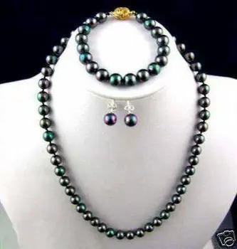 Wonderful Nobility Fine Wedding Jewelry Lucky Women's 8mm Black Akoya Pearl Necklace Bracelet Earring Set
Wonderful Nobility Fine Wedding Jewelry Lucky Women's 8mm Black Akoya Pearl Necklace Bracelet Earring Set