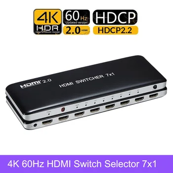 HDMI Switch 7 Ports 7X1 4x1 HDMI 2.0 Switcher Box with IR Wireless Remote Support HDCP 2.2 HDR 3D for XBOX 4K 60Hz
HDMI Switch 7 Ports 7X1 4x1 HDMI 2.0 Switcher Box with IR Wireless Remote Support HDCP 2.2 HDR 3D for XBOX 4K 60Hz