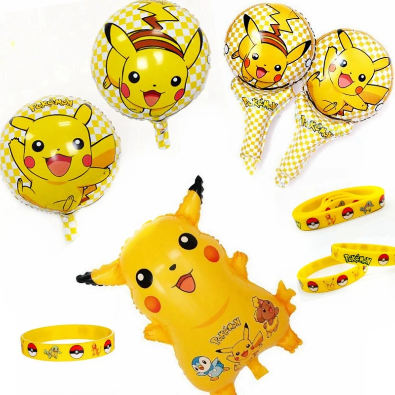 4pcs/Set Pikachu pokemon Cartoon Foil Helium Balloons Children Inflatable Toys Birthday Party Decoration Silicone Bracelet Gifts
4pcs/Set Pikachu pokemon Cartoon Foil Helium Balloons Children Inflatable Toys Birthday Party Decoration Silicone Bracelet Gifts