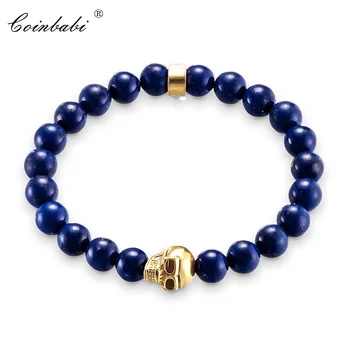 Natural Stone Lapis Lazuli Round Loose Beads Strand 8MM Skull 2017 Gold-color Uir Homme Bijoux Fashion Friendship Bracelets
Natural Stone Lapis Lazuli Round Loose Beads Strand 8MM Skull 2017 Gold-color Uir Homme Bijoux Fashion Friendship Bracelets